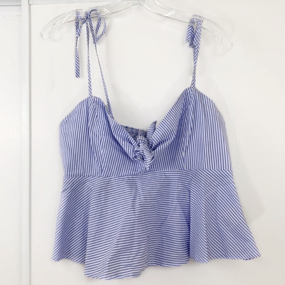 Anthropologie Maeve Striped Peplum Cami